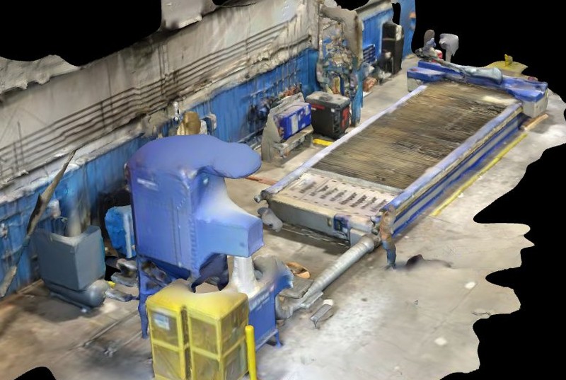 CNC Cutting Line — Digital Twin HUD and real-size AR