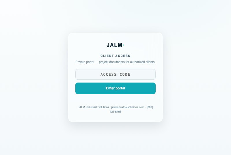 Client Program Portal — private multi-project access